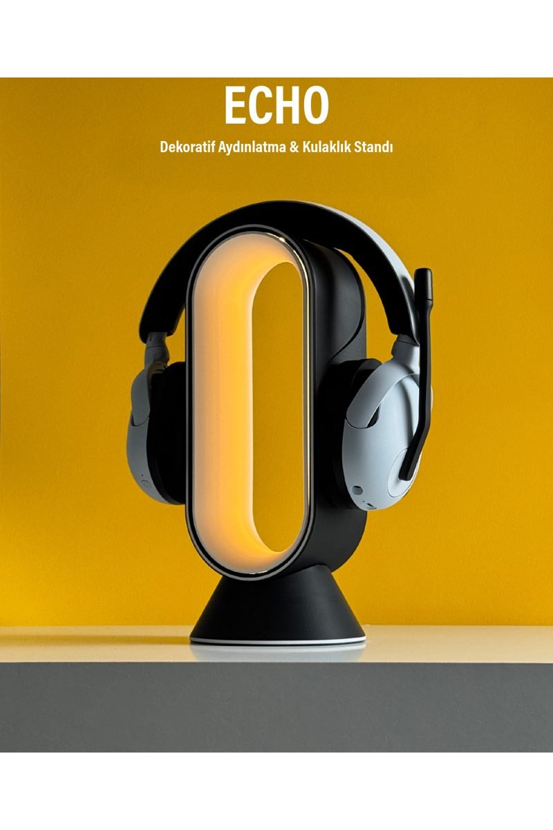 Echo LED kulaklık standı, kulaklıkla birlikte